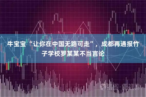 牛宝宝 “让你在中国无路可走”，成都再通报竹子学校罗某某不当言论
